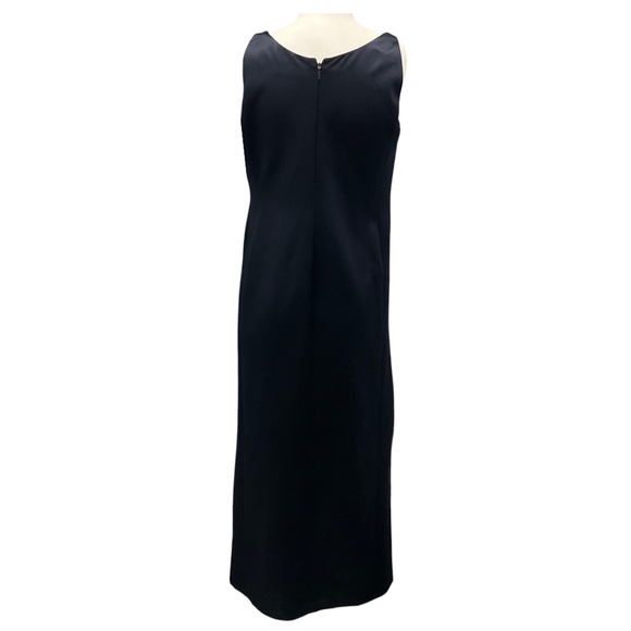 FENDI MIDNIGHT BLUE DRAPED DUCHESS SATIN DRESS - Picture 3 of 5